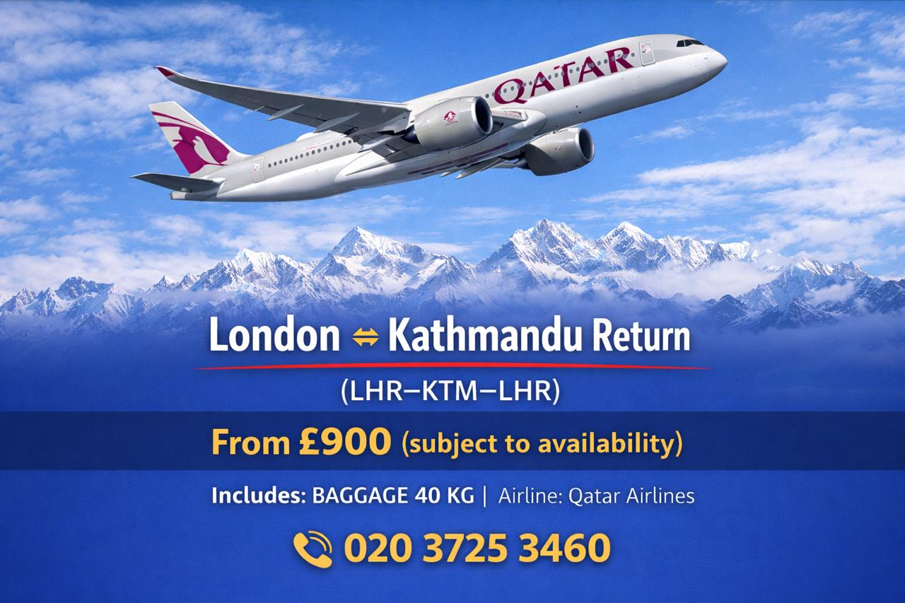 London ⇄ Kathmandu ⇄ London (Two Way)